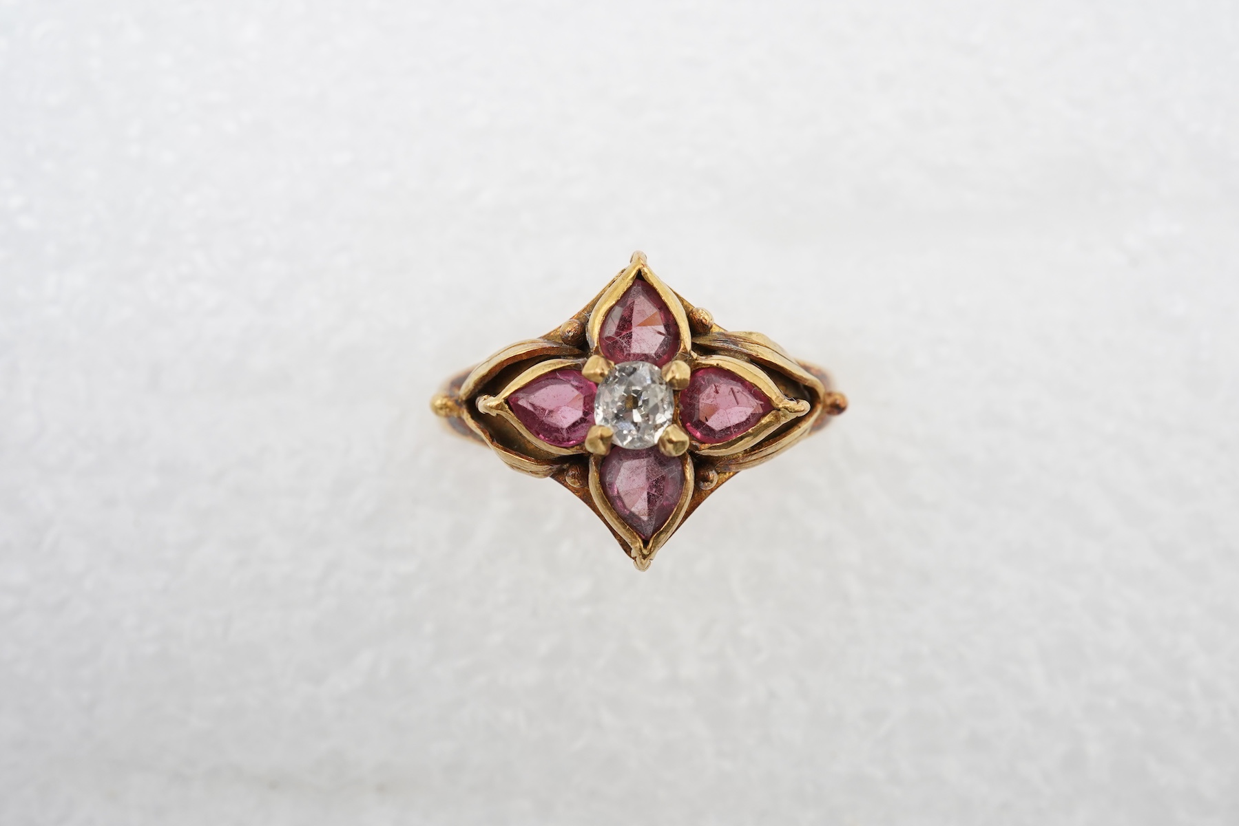 A pink tourmaline and diamond ring, circa 1988
